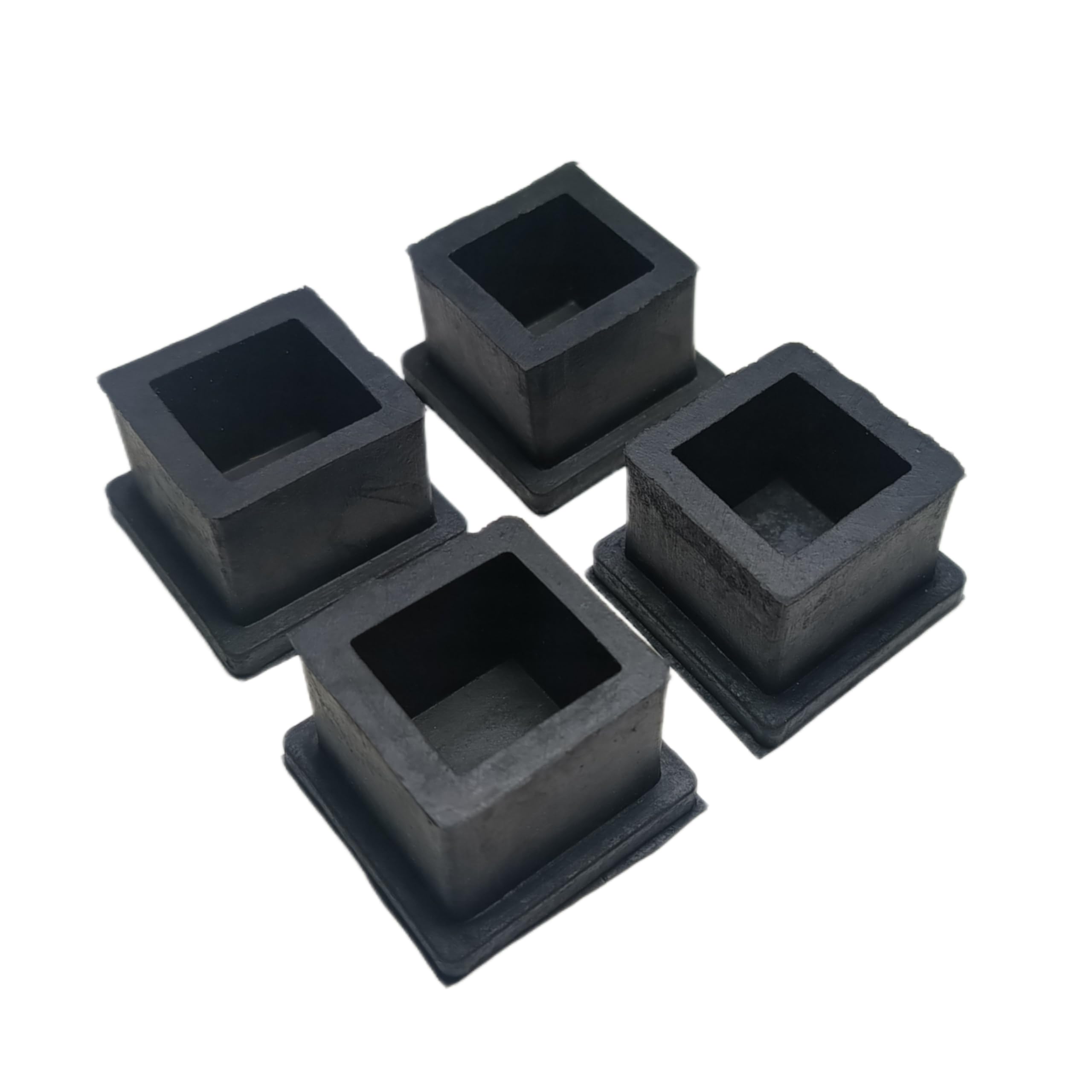 DEEPOOS Square Rubber Bush,1 Inch (25 mm) Pad or Cap for Furniture - Black - (Pack of 4 PCS)
