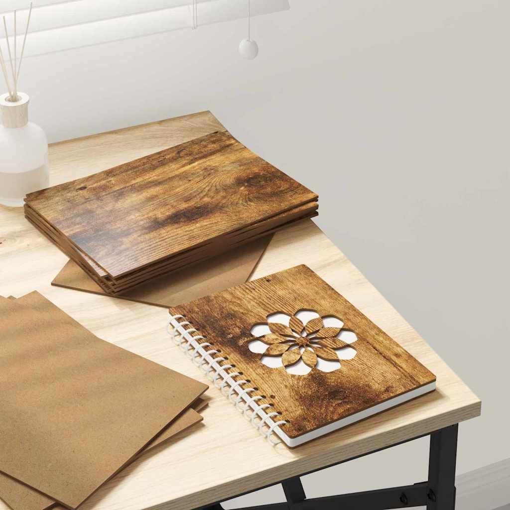 Plaques en bois chêne fumé de 15x21x0,27 cm pour peinture et gravure laser
