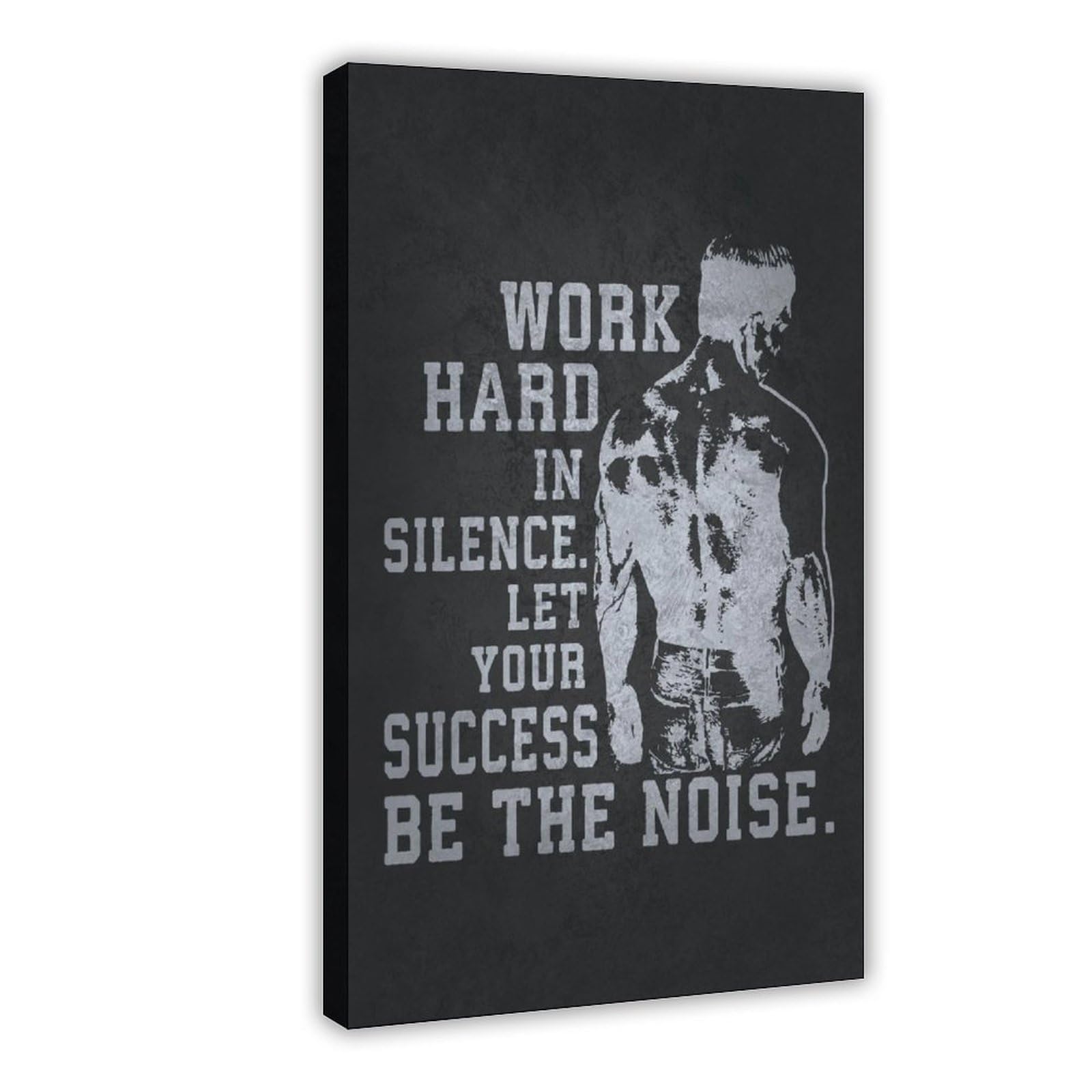 Póster con texto en inglés «Work Hard In Silence» para culturismo, hombres y niñas, con citas motivacionales inspiradoras para gimnasio muscular, 24 x 36 pulgadas (60 x 90 cm)