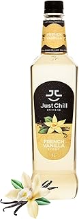 Sponsored Ad – Just Chill Drinks Co. French Vanilla Coffee Syrup - 1L - Enhance any Beverage & Desserts (Non GMO, Vegan, Gluten free, No color)