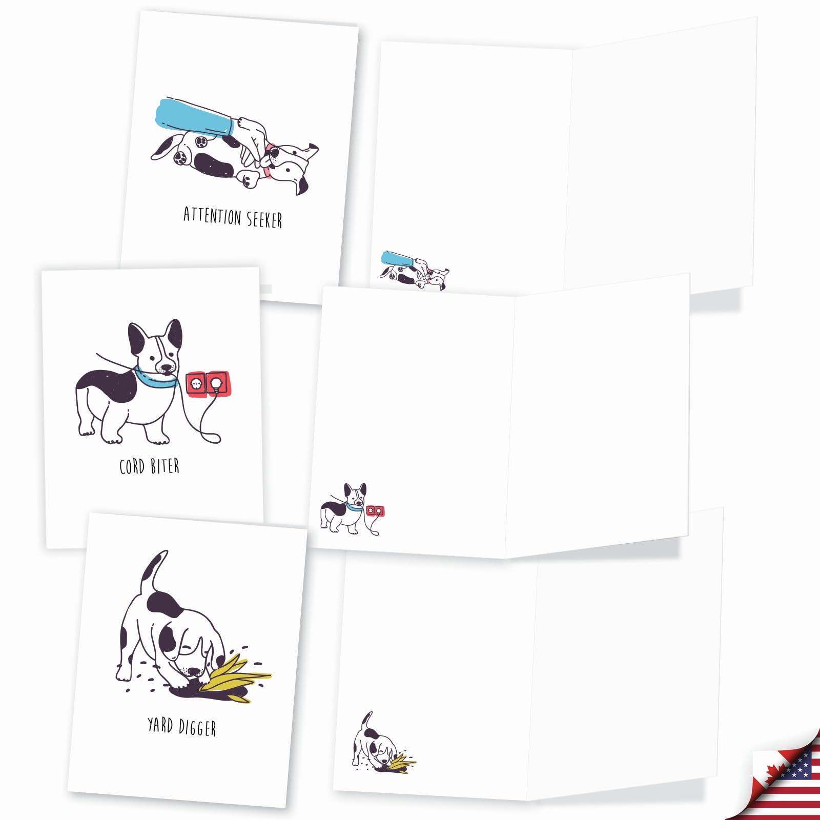 The Best Card Company - 20 Cartes Vierges En Vrac Pour Chien (10 X