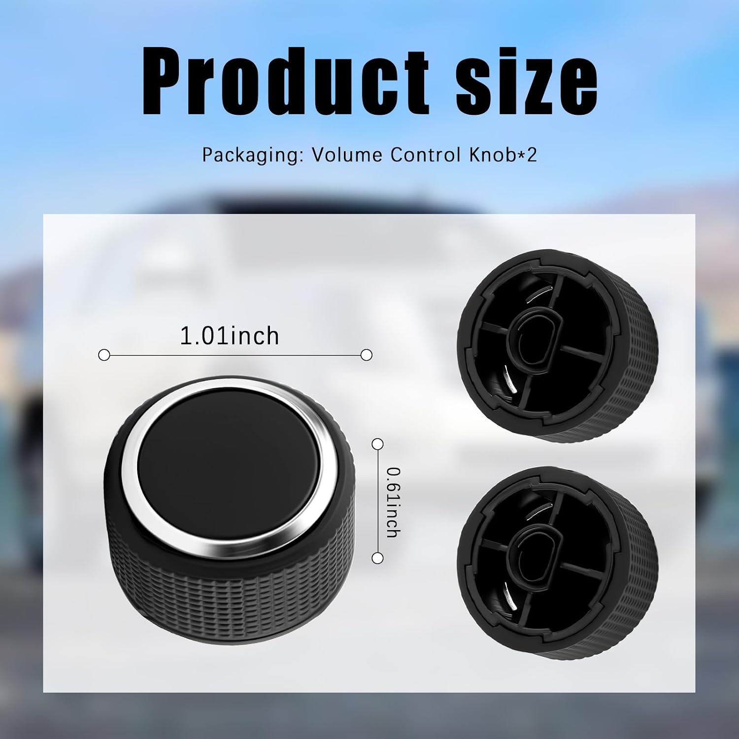 2PCS Car Rear Radio Knobs Replacement,Car Rear Audio Volume Knob Compatible with Cadillac Chevy GMC Buick,Portable Rears Audio Volume Control Knob Replacement OEM#22912547