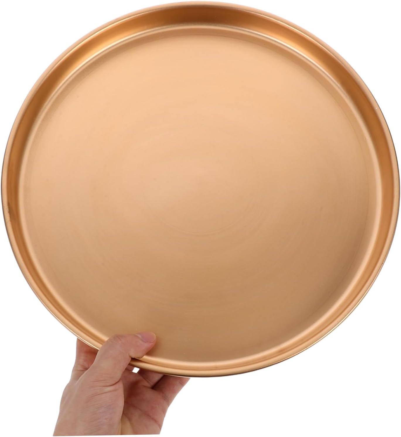 Ceramic Plant Saucer Round Gold Flower Pot Tray for Efficient Water Drainage Sturdy and Multifunctional Design for Use for Plant Care