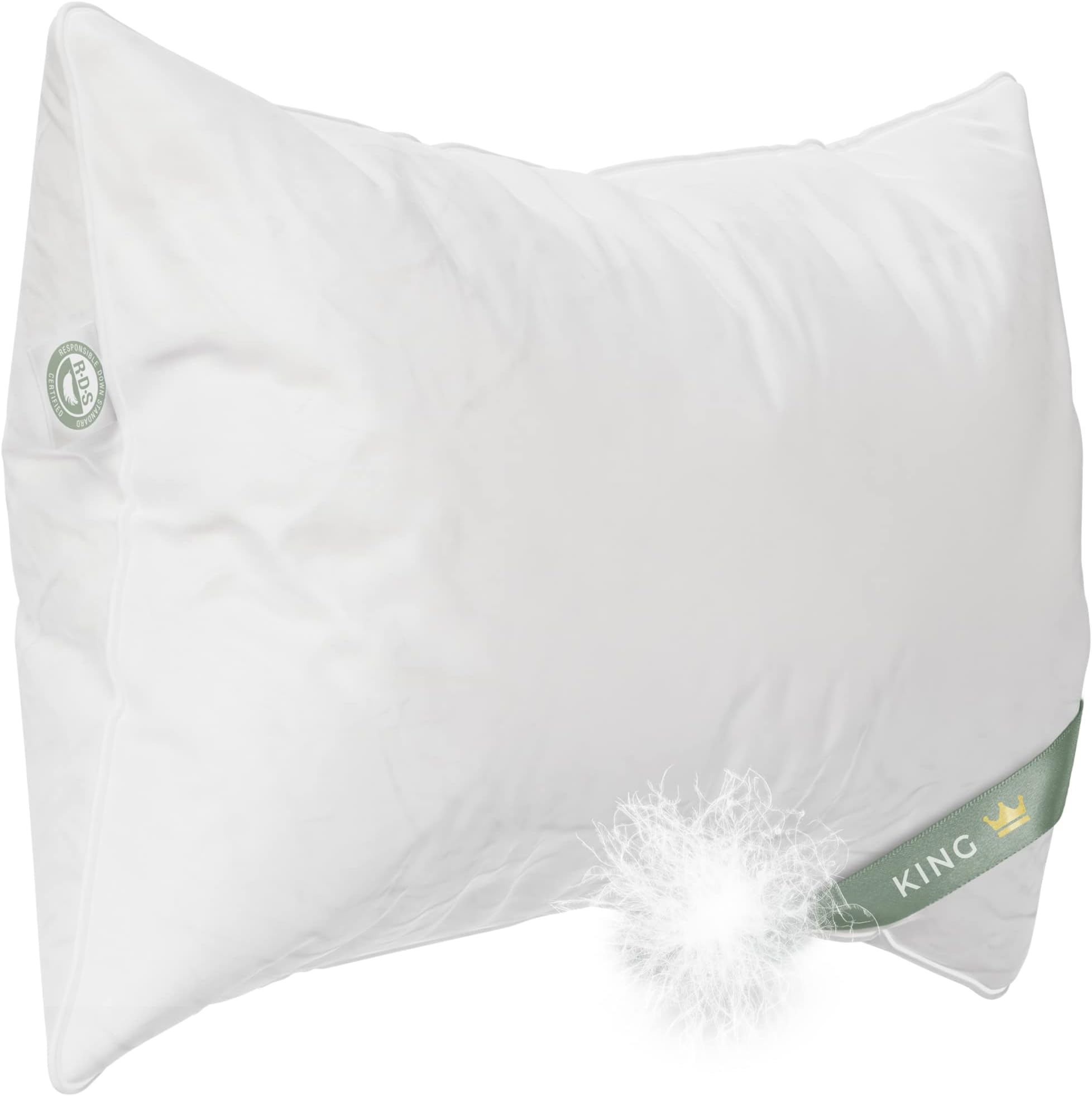 East Coast Bedding King Size Pillow, European Goose Down 800FP - Firm Luxury Hotel Pillow for a Luxury Bed