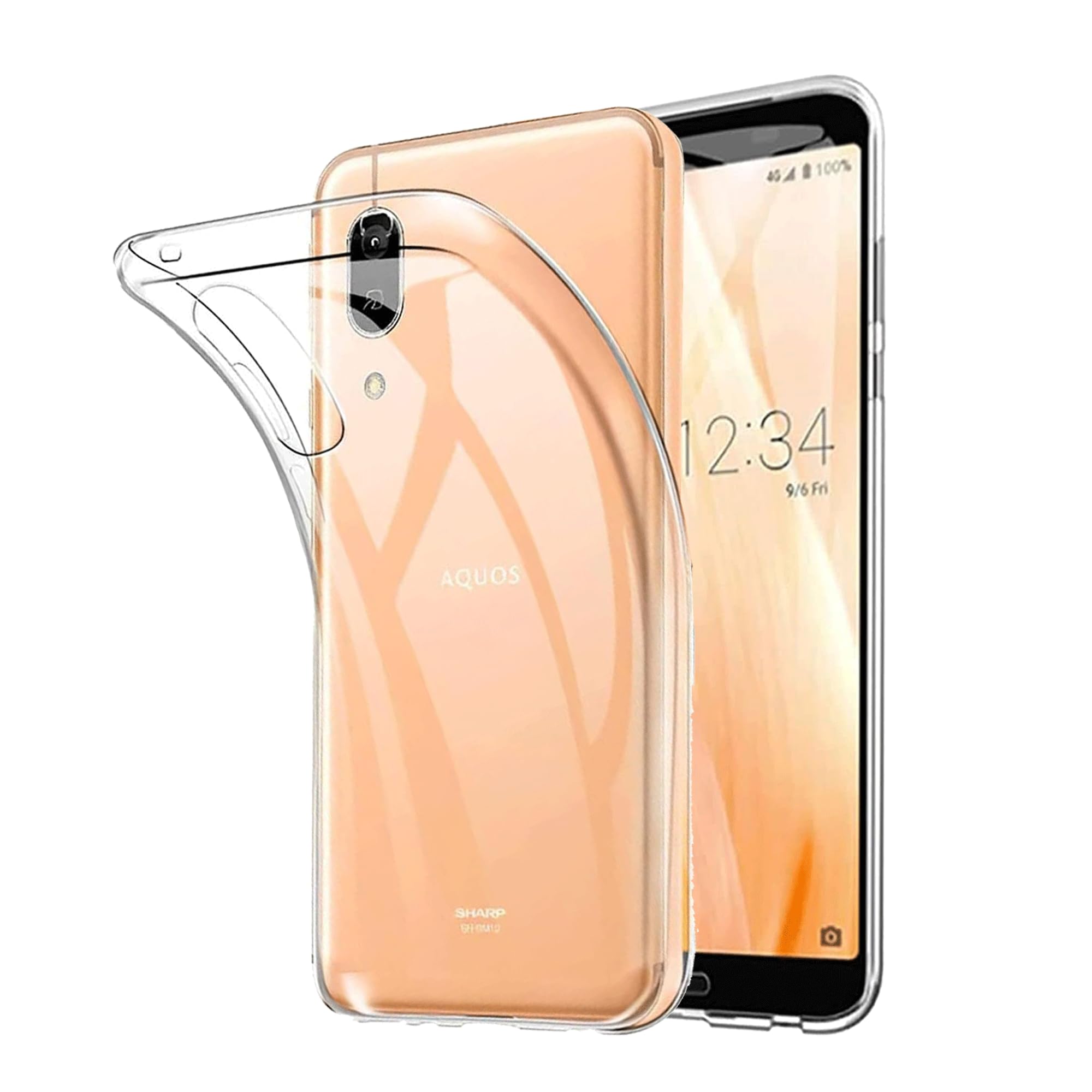 対応 AQUOS sense3/sense3 lite/sense3 basic/Android One S7 用の ケース クリア カバー スマホケース 907sh/SH-RM12/SH-M12/SHV45/SHV48/SH-02M 用 ソフト クリア 全面カバー 傷つけ防止フルカバー カメラ保護 軽量 ケース 携帯カバー 透明 TPU ソフト メッキ 薄型 黄変防止 耐衝撃 耐久 全面保護