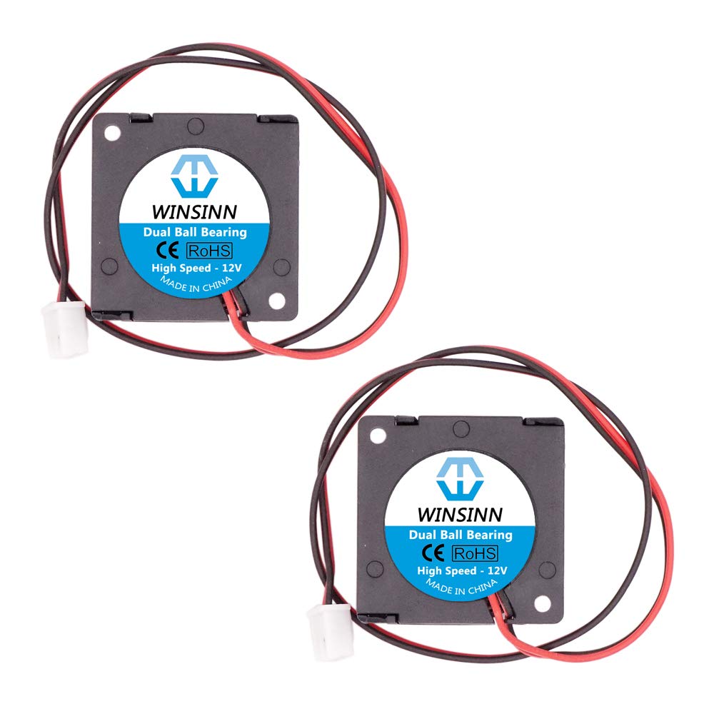 WINSINN Ventilador de 30 mm, 12 V, 3010, doble rodamiento de bolas, 30 x 10 mm, turbina turbo – alta velocidad (paquete de 2 unidades)
