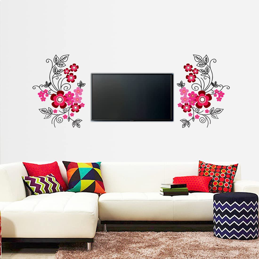 Rangoli PVC New Modern Art Aesthetic Flower Design Large Wall Sticker Size-50Cm*70Cm (B0BB7RN4D1) Amazon Price History, Amazon Price Tracker