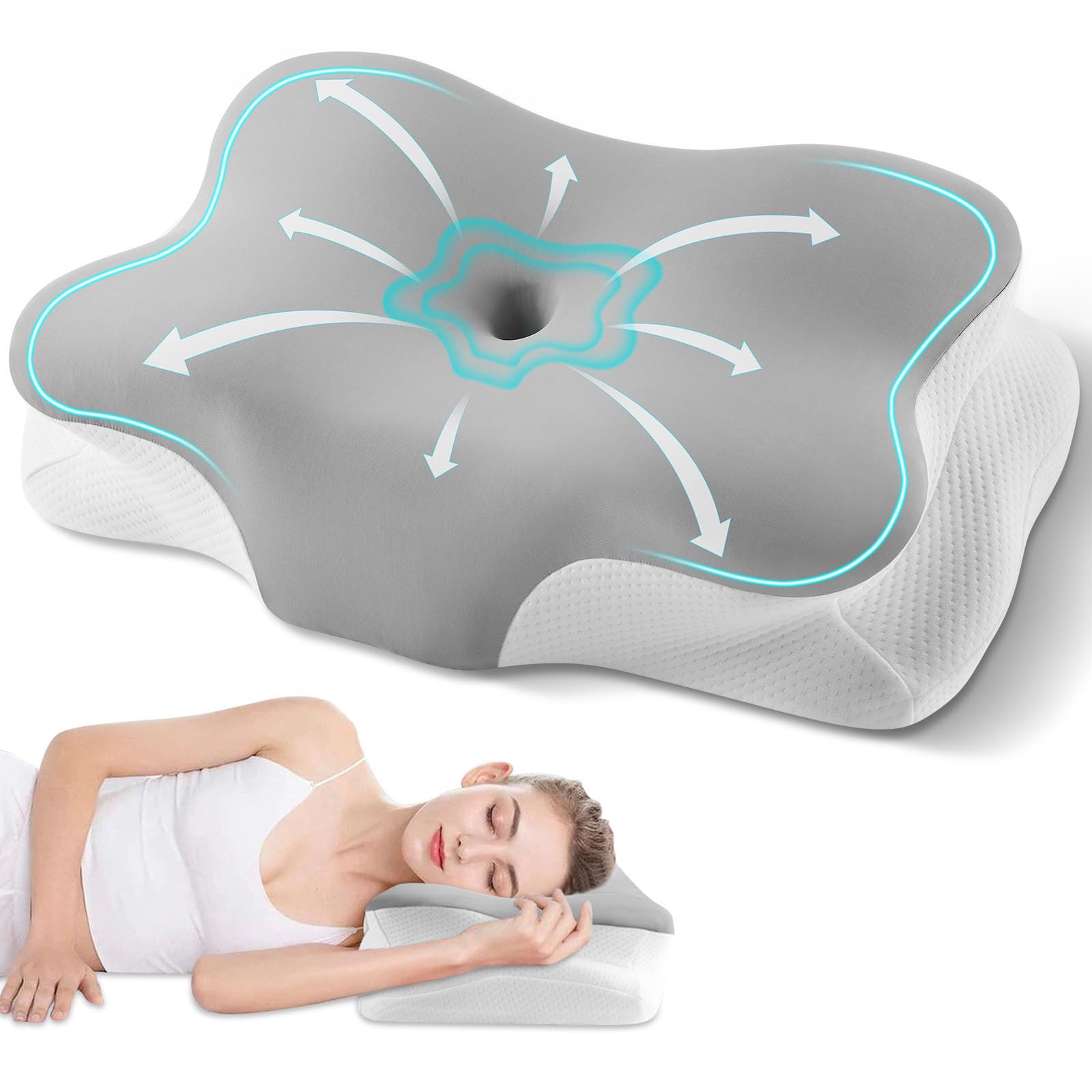 Amazon.com: Cervical Neck Pillow, Ergonomic Side Sleeper Pillow