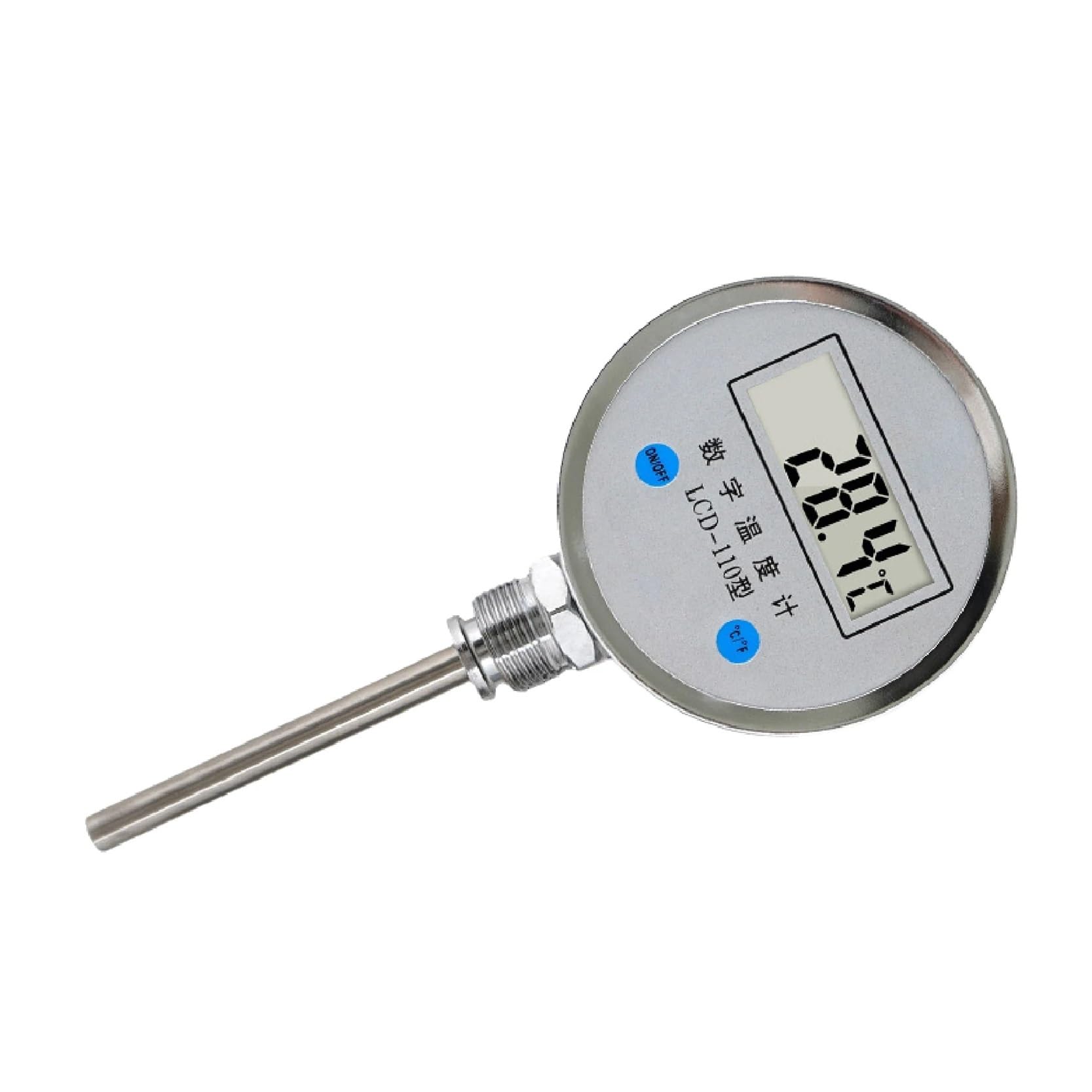 Termómetro Digital bimetálico LCD-110, sonda de Acero Inoxidable, medidor de Temperatura del Agua, Montaje axial/Radial, IP65(401-30CM)