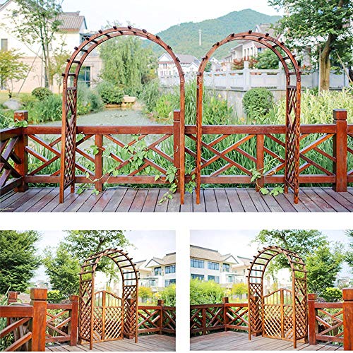 Drewniany łuk ogrodowy, solidna altana pergola z bramą, łatwy montaż, łuk wspinaczkowy, do trawnika na zewnątrz, 1,2 m