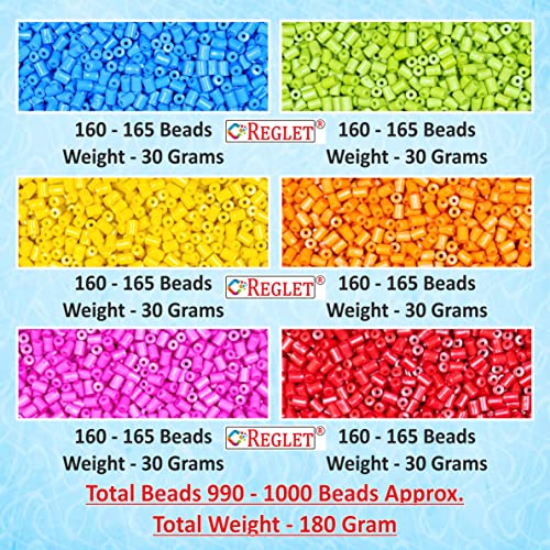 Image of 990 Pcs Pipe Beads for Jewellery Making Kit - Beads for Bracelet Making Kit - Beads for Craft - Plastic - Multicolour - 180g, 6mm*3mm
