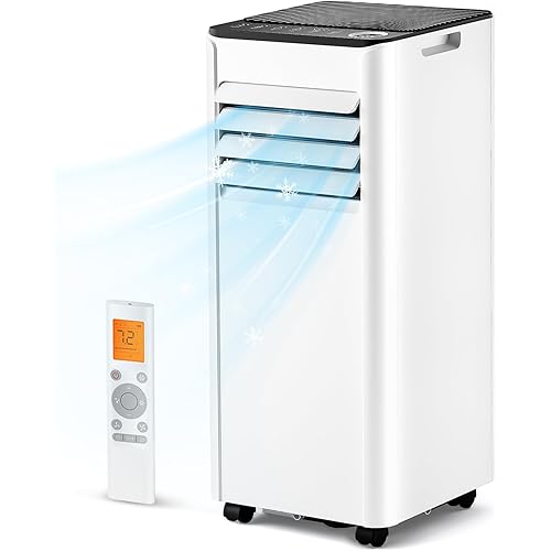 Feelfunn 8,000 BTU Portable Air Conditioner - 3-in-1 Portable AC Unit for Rooms Up to 350 Sq. Ft., with Remote Control, Cooling, Dehumidifier & Fan Modes, AC Unit for Bedroom, Office, Apartment