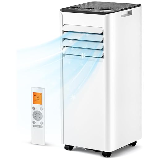 Feelfunn 8,000 BTU Portable Air Conditioner - 3-in-1 Portable AC Unit for Rooms Up to 350 Sq. Ft., with Remote Control, Cooling, Dehumidifier & Fan Modes, AC Unit for Bedroom, Office, Apartment