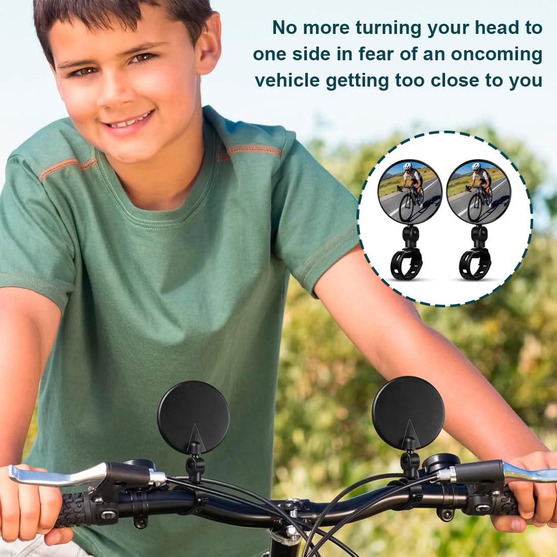 2 Specchietti Retrovisori Bici PYEUIFFT - Regolabili 360°, Per Manubri 15-35mm - Foto 8