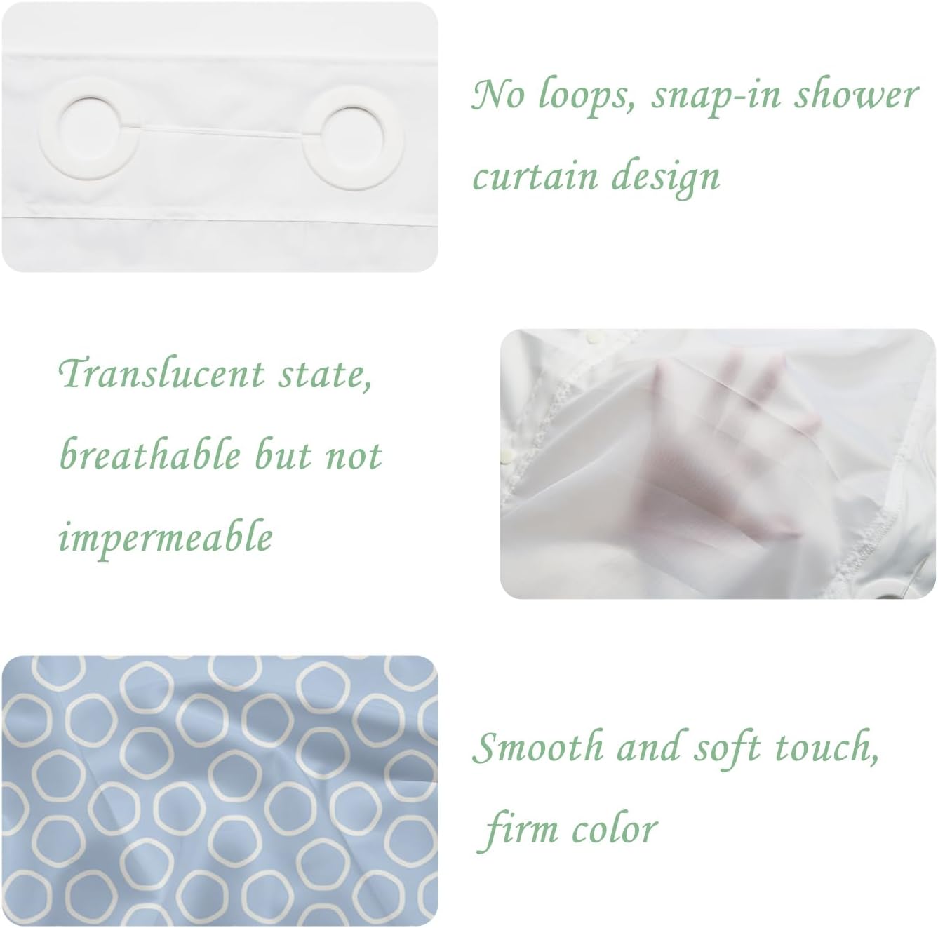 71x71 Inch Without Hook Geometric Shower Curtain and Liner Set Circle Shape Morandi Snap in Shower Curtains for Bathroom Contemporary Minimalist Funky Bathroom Set