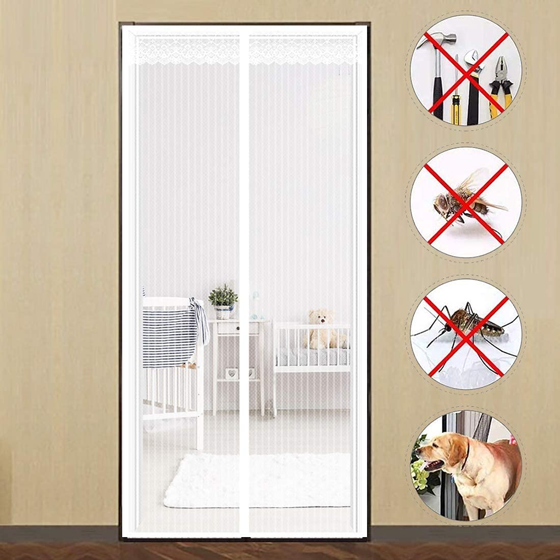 THAIKER Moustiquaire Sur Mesure AimantéE Moustiquaire Enroulable