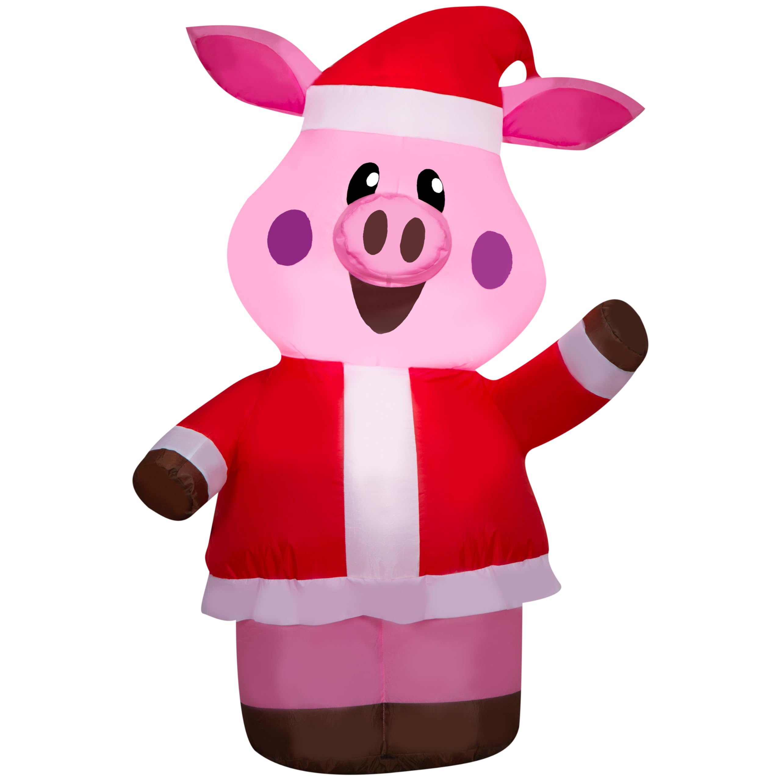 3.5' Gemmy Airblown Inflatable Christmas Pig in Santa Suit Yard Decoration 883630