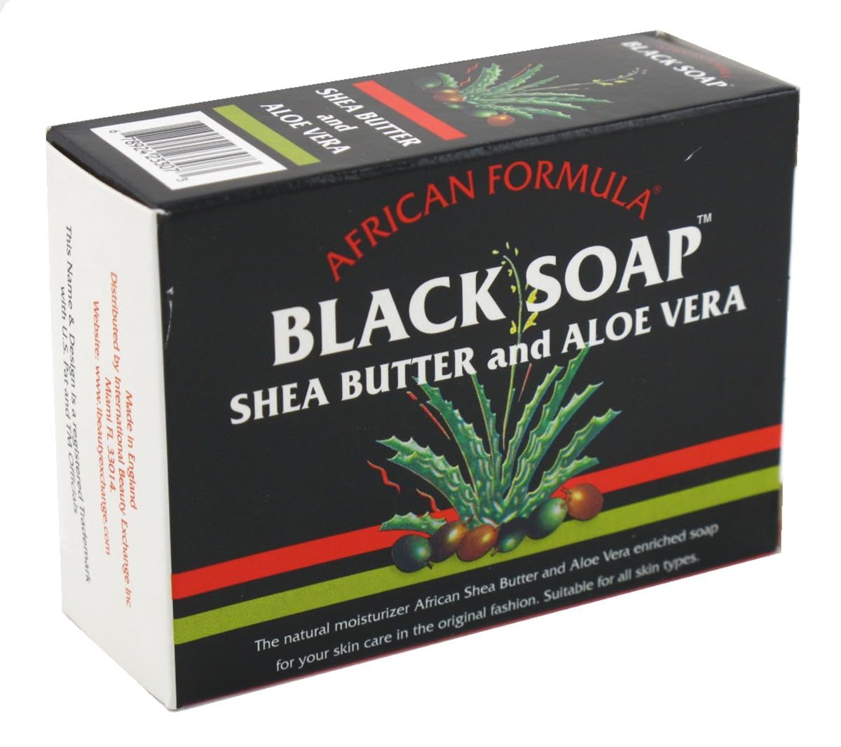 African Formula Black Soap 3.5 Ounce Shea Butter & Aloe Vera (103ml) (3 Pack)