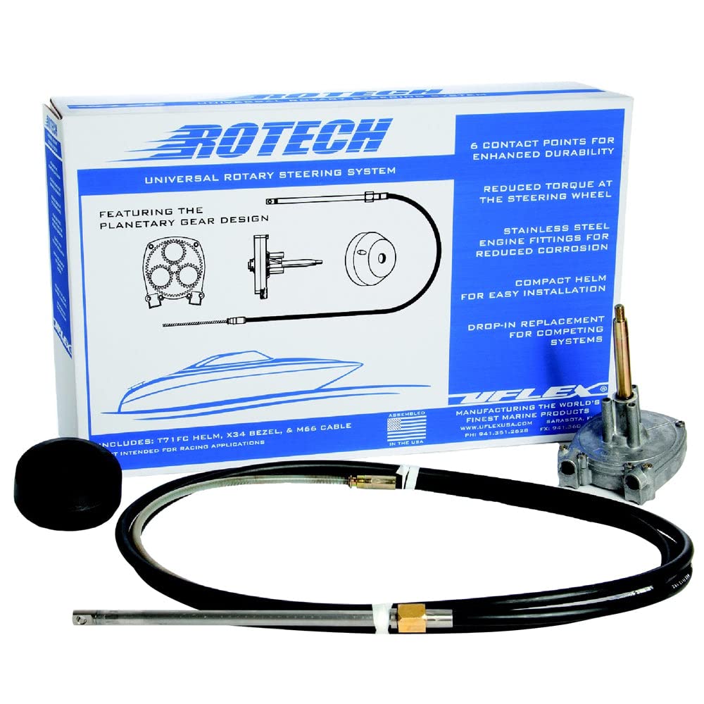 uflex USA Rotech 19' Rotary Steering Package - Cable, Bezel, Helm Cable Length (Feet) = 19'
