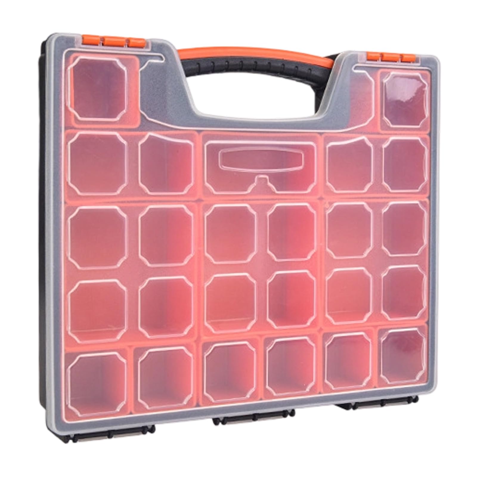 Transparent Portable Tool Box with Customizable Sections Parts Storage Container for Hardware and Craft Supplies Permanent PP Storage Container