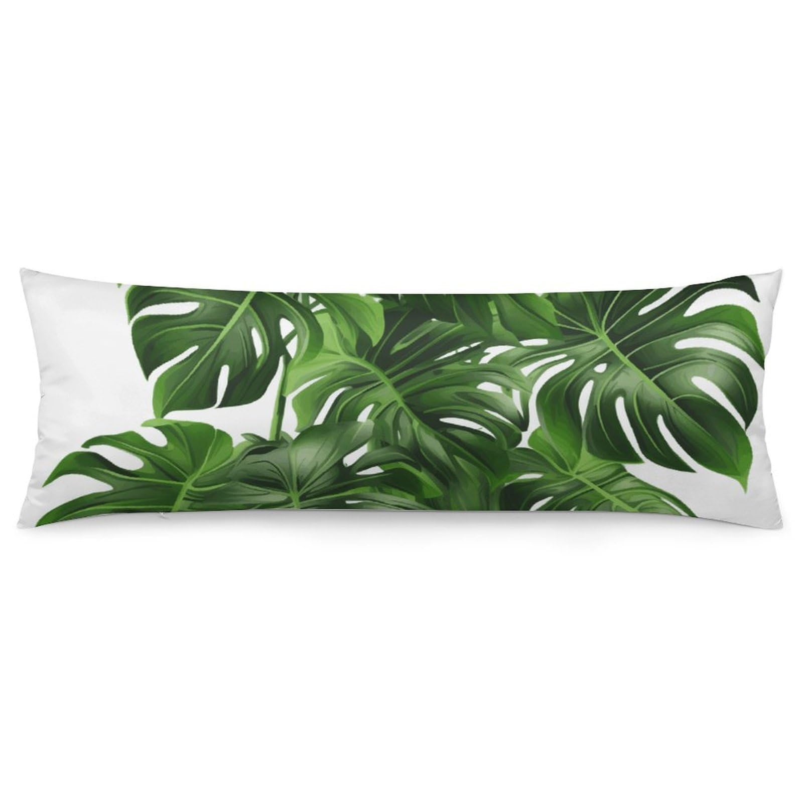 2 Pack Pillow Cases for Hair and Skin, Soft Breathable Pillow Case Covers with Hidden Zipper, Monstera Deliciosa Banana Palm Pillowcase 20"x54" Pillow Covers for Sleeping Gift