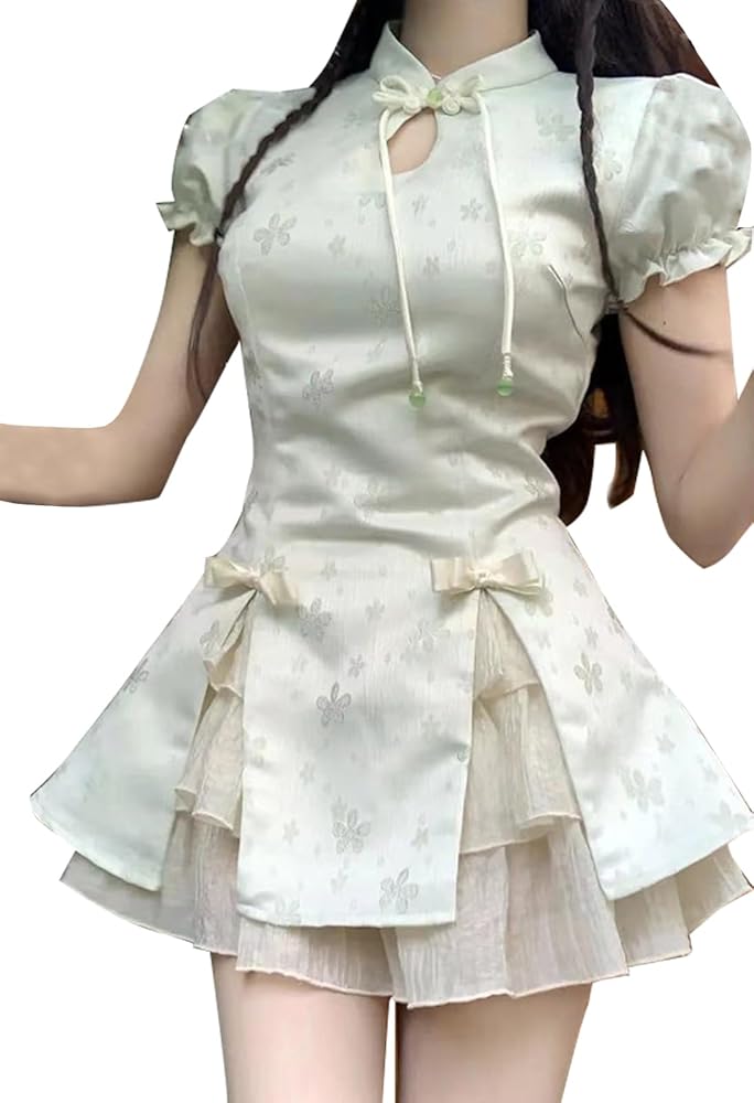 コスプレ チャイナ服 ゴスロリ 魔女 可愛い チャイナ風ゴスロリ魔女ワンピースセット ショート丈 – ロリータ