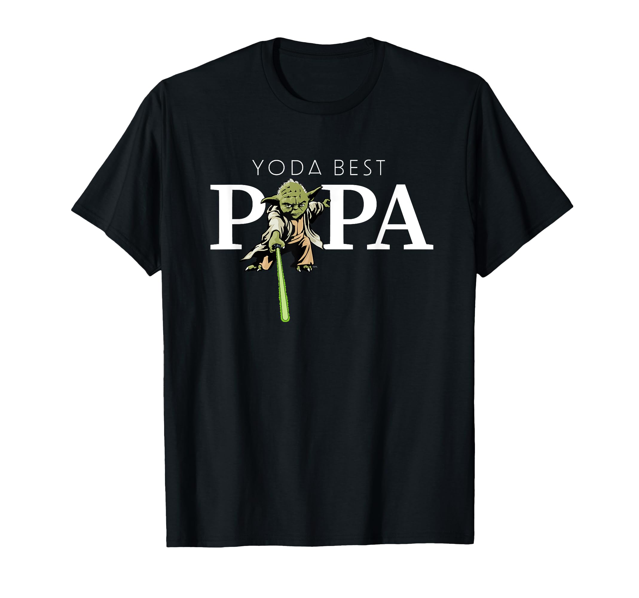 Star Wars Yoda Lightsaber Best Papa Birthday Father's Day T-Shirt