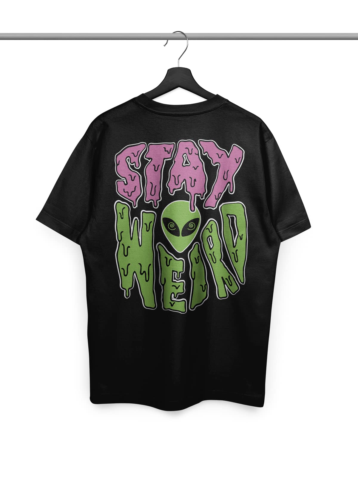 THREADCURRYPsychedelic & Techno Music Oversized Printed T-Shirt for Men | Half Sleeves Baggy T Shirts | Drop Shoulder Cotton Loose Tee for Men