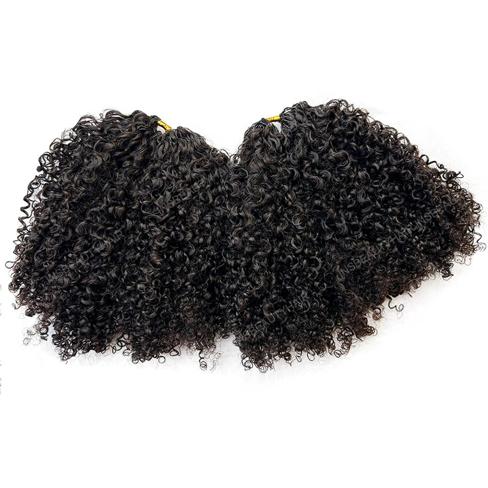 Crochet Human Hair Kinky Curly Extensions - 16 Inch
