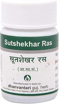 A.K. Dhanvantari Sutshekhar Ras- 60 Tablets x Pack of 2