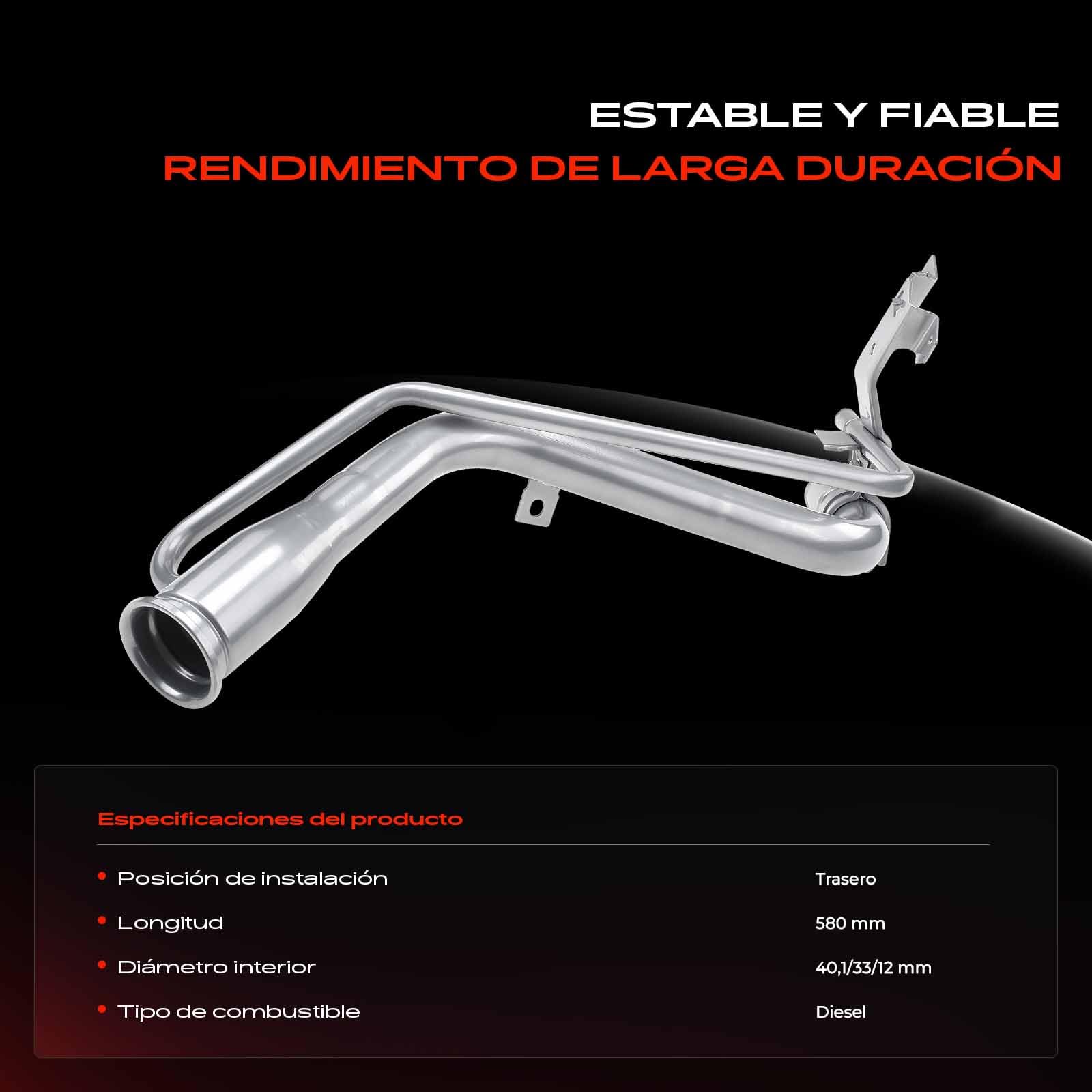 Frankberg Tubo de llenado de combustible cuello de llenado trasero | Compatible con: Civic VII Hatchback EP EU EV