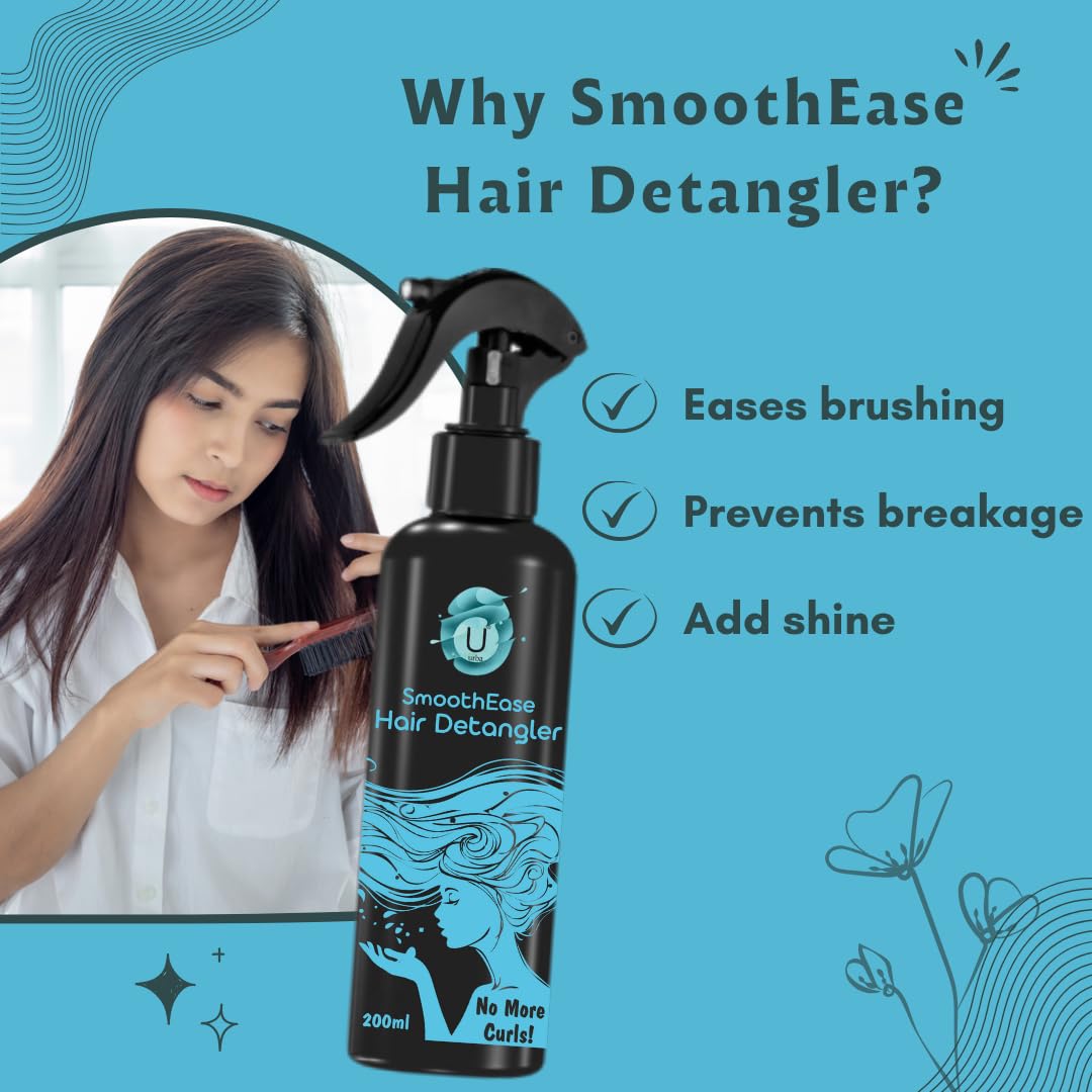 URBA Detangler Mist Spray 200 ml | Paraben & Sulfate Free | For Soft, Smooth & Tangle-Free Hair | Nourishing Leave-In Formula 1