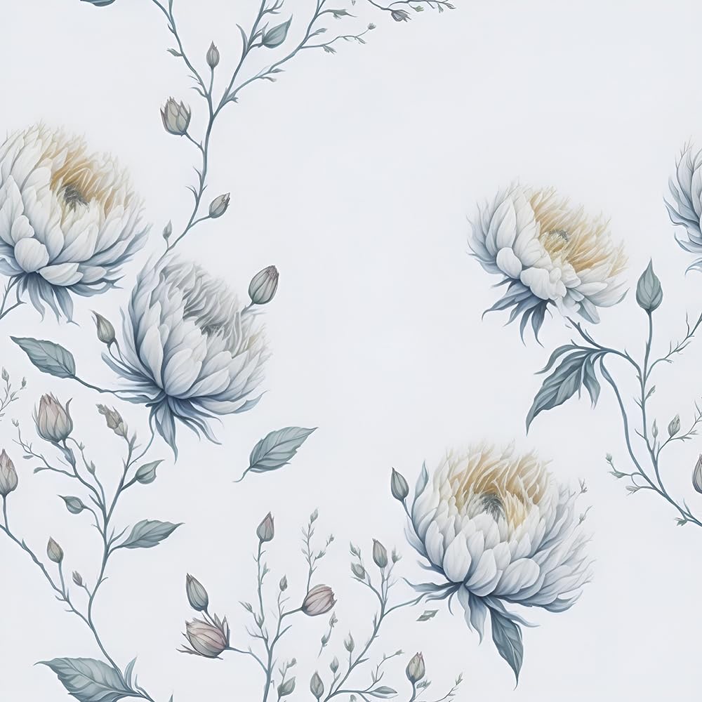 Redamancy Gray Neutral Boho Peony Flower Vintage Peel And Stick Wallpaper Vintage Wall Paper Stick On Contact Paper Easy Peel Off For Nightstand Drawer Renter Friendly 17.7"X236"
