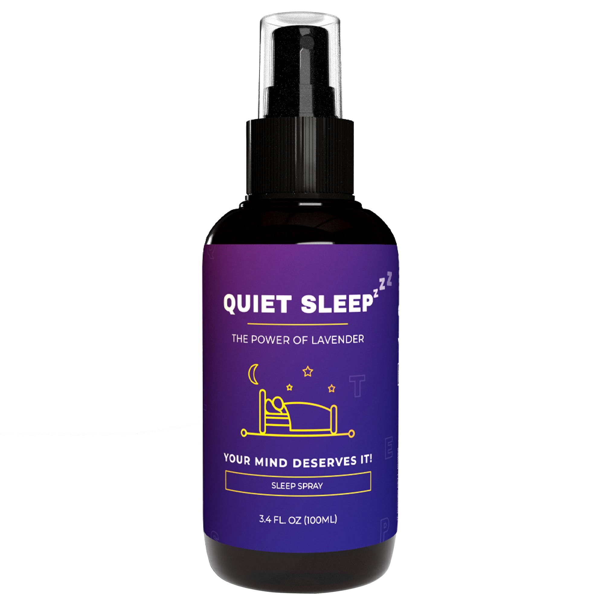 Quiet Sleep Spray - Lavender, Orange & Chamomile Pillow Mist - Calming Aromatherapy Sleep Spray for Restful Nights - Pillow Spray for Bedding and Room Freshness, 100ml