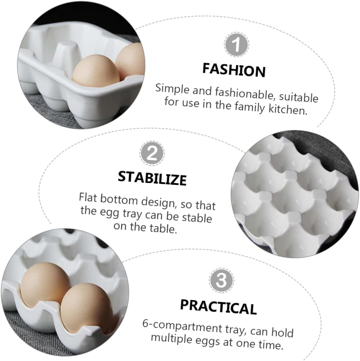 Creative Ceramic Compartment Egg Storage Container for Refrigerator Stylish Kitchen Organizer Safe and Easy to Clean Porcelain Egg Holder for Fresh Egg Storage