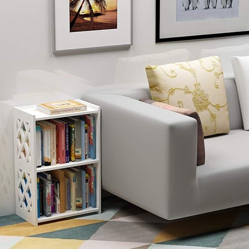 Miniatura 6 de Riipoo Estantería pequeña, estantería para niños, mesita de noche, mesita de noche blanca para salón, dormitorio, sofá, cuarto de niños, espacios