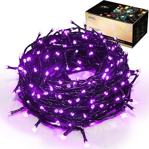 Guirnalda de luces de Navidad para decoración de Halloween, 82.0ft, 220 LED, 8 modos, función de extremo a extremo, extensible, enchufable,