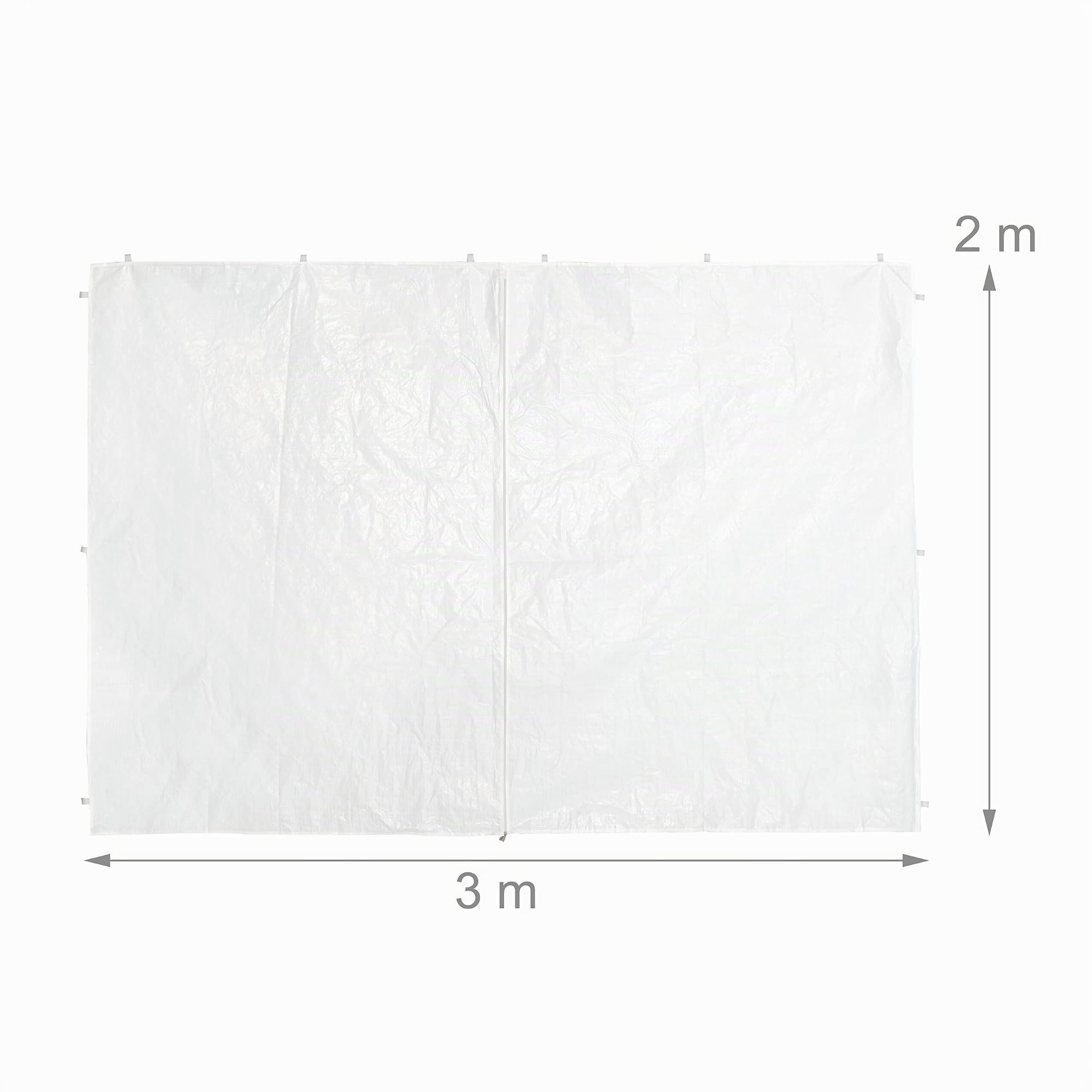 Relaxdays Tende per Gazebo Laterali, Set da 6, Telo Impermeabile in PE, Pareti Impermeabili, 2x3 m, con Finestra, Bianco