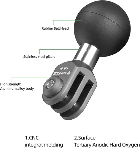 Miniatura 3 de FANAUE GB-01 Cámara de Acción Universal Adaptador de Bola Interfaz 1" Ensamblaje de Bola, Compatible con GOPRO Hero 91011 y otras marcas de cámaras