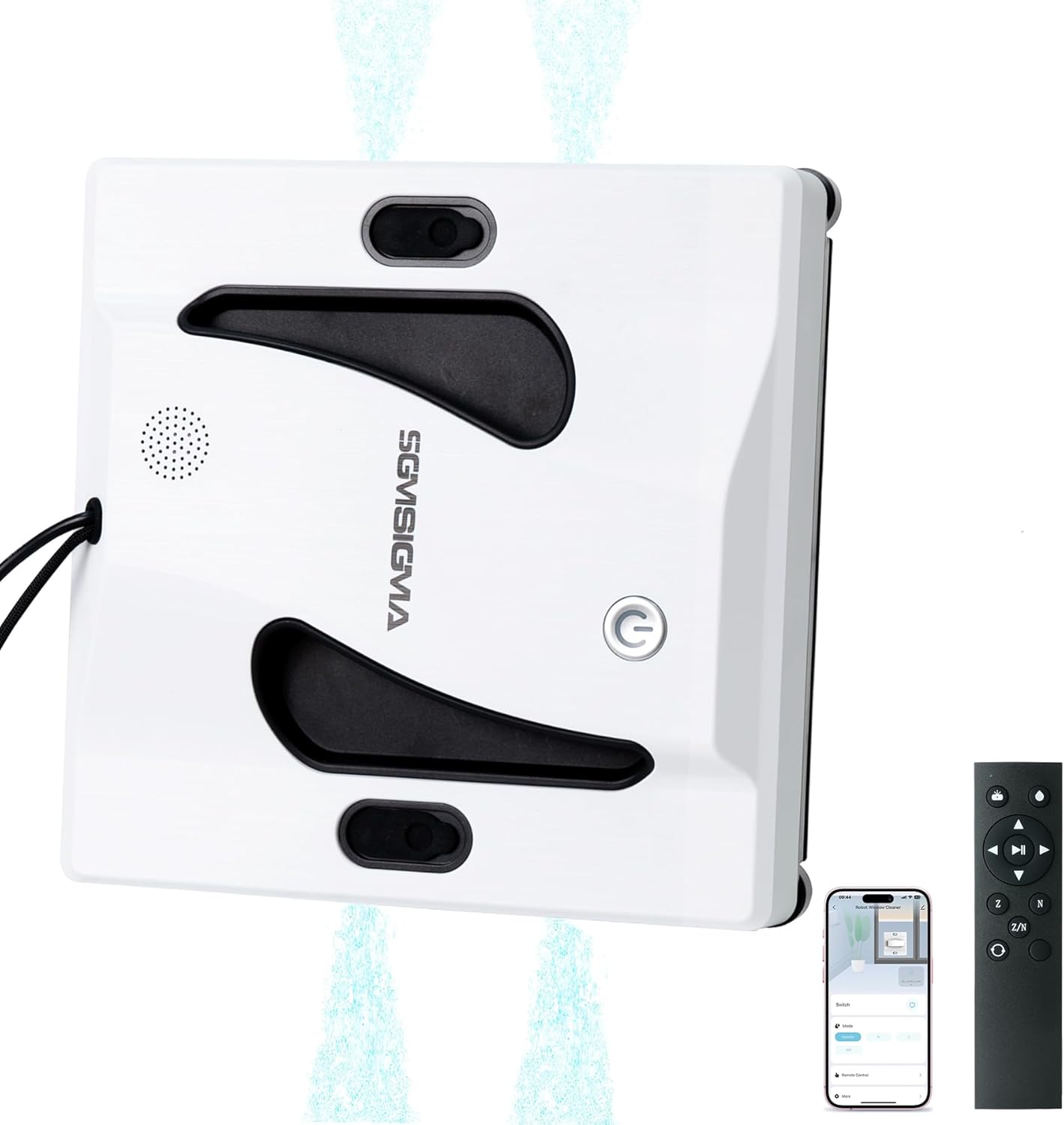 M84 Smart Window Cleaning Robot – 4800PA Suction, 4-Way Spray & Wet Wiping, Auto Edge Detection, 4 Cleaning Modes, Compact Design with Smart Path Planning, Safe for High-Rise Glass/Tiles (White)