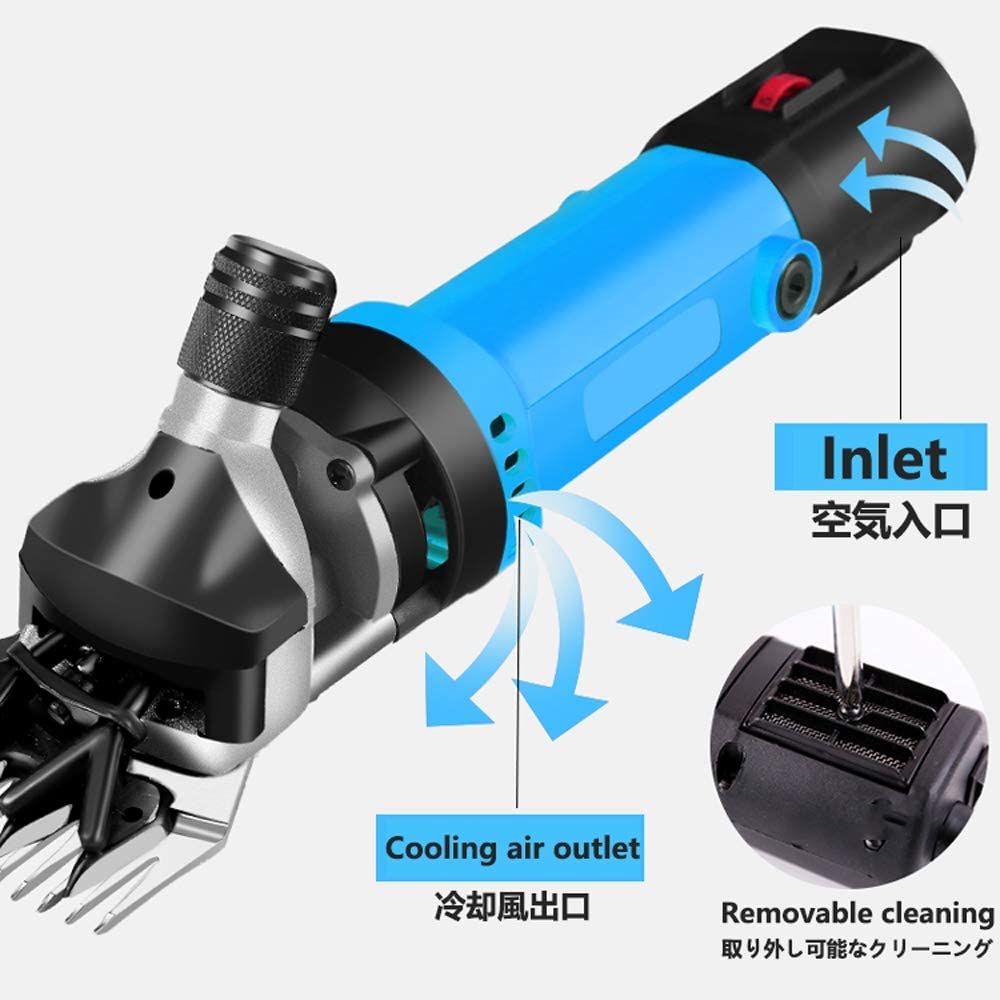 690W 6 Gears Speed elektryczna strzyżenie owiec kozie Clipper Farm Nożyce Cutter Wełna Scissor Cut Machine (nóż zakrzywiony 9 zębów)