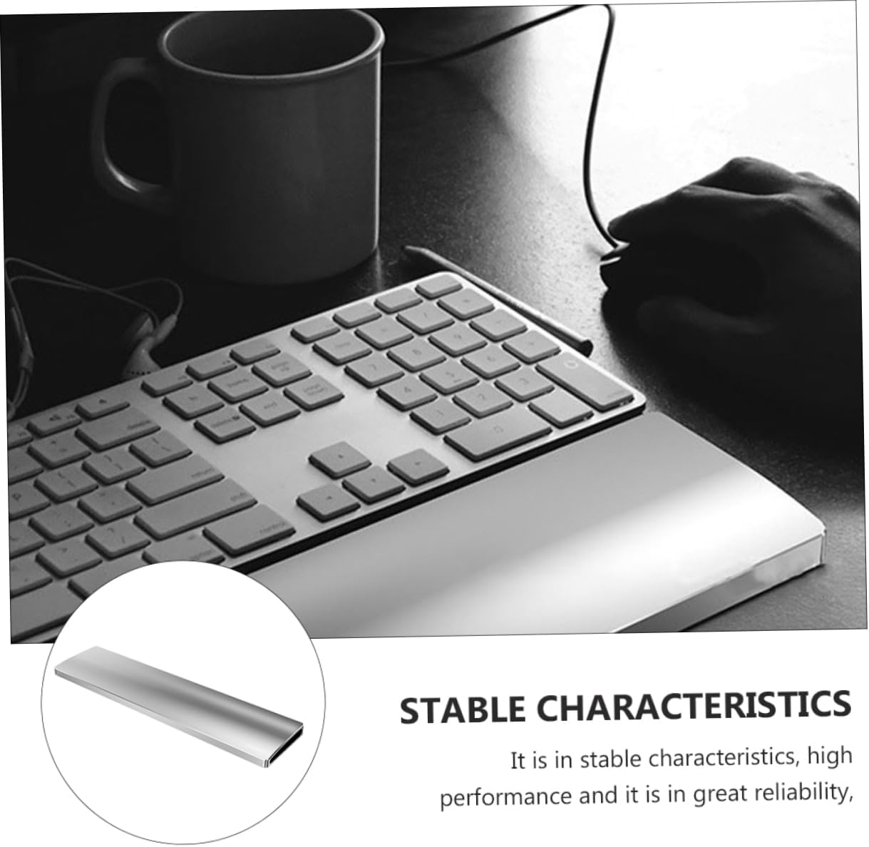 Aluminum Alloy Keyboard Wrist Pad Ergonomic Keyboard Gaming Hand Rest Wrist Pad for Keys Mechanical