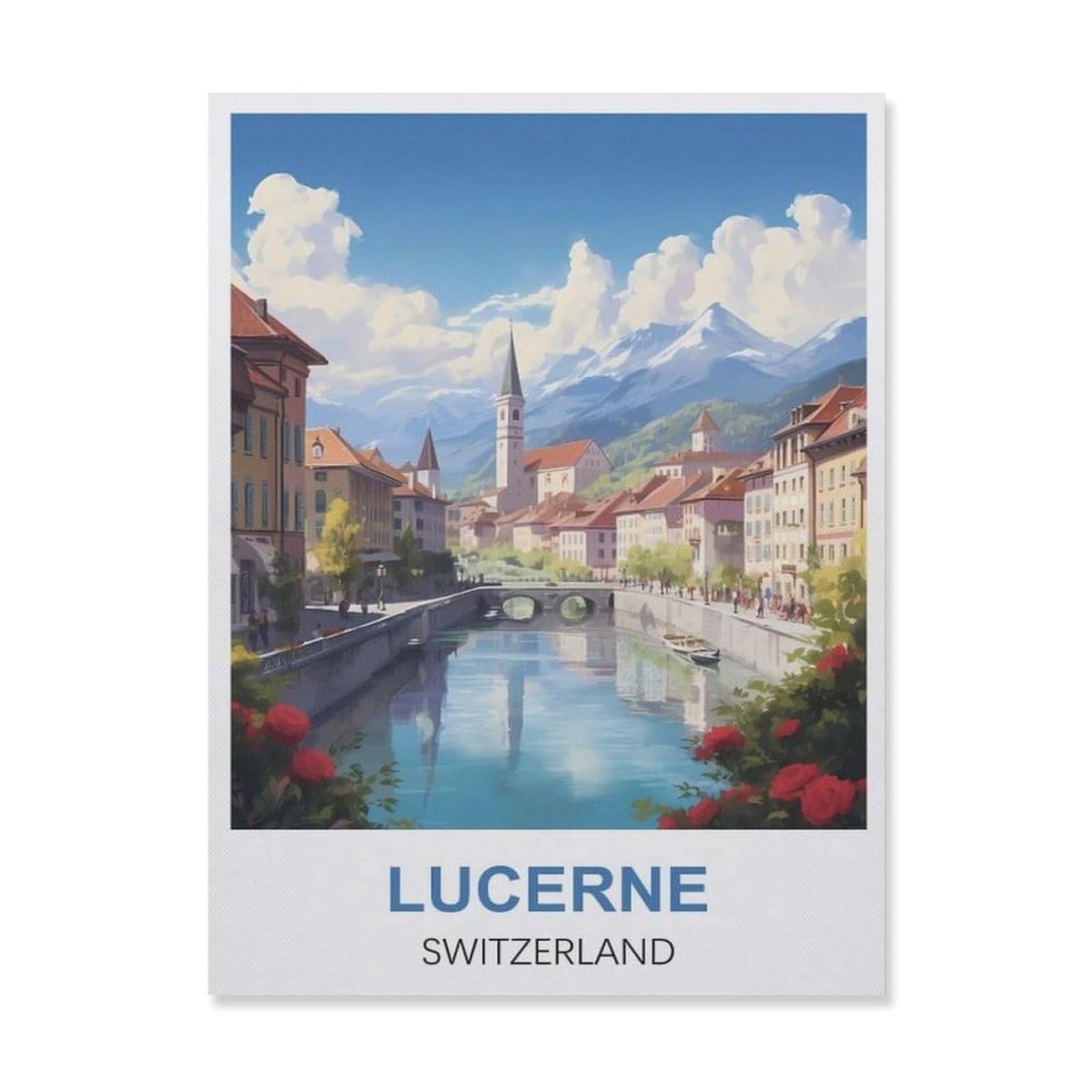Vintage Art Metal Signs Funny Sign，Lucerne Switzerland(15x30cm）