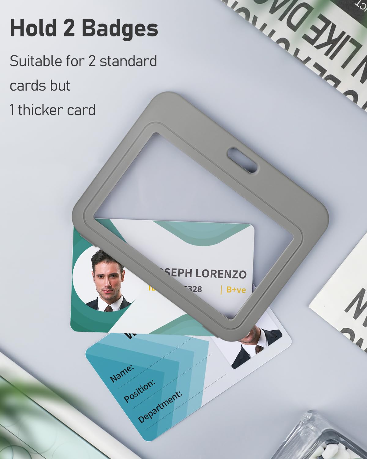 Uniclife 3 ID-badgehouders met dubbelzijdige vensters, verticale kunststof kaarthouder, roze beschermhoes voor kantoor- en schoolpassen, creditcards, rijbewijzen en toegangspassen