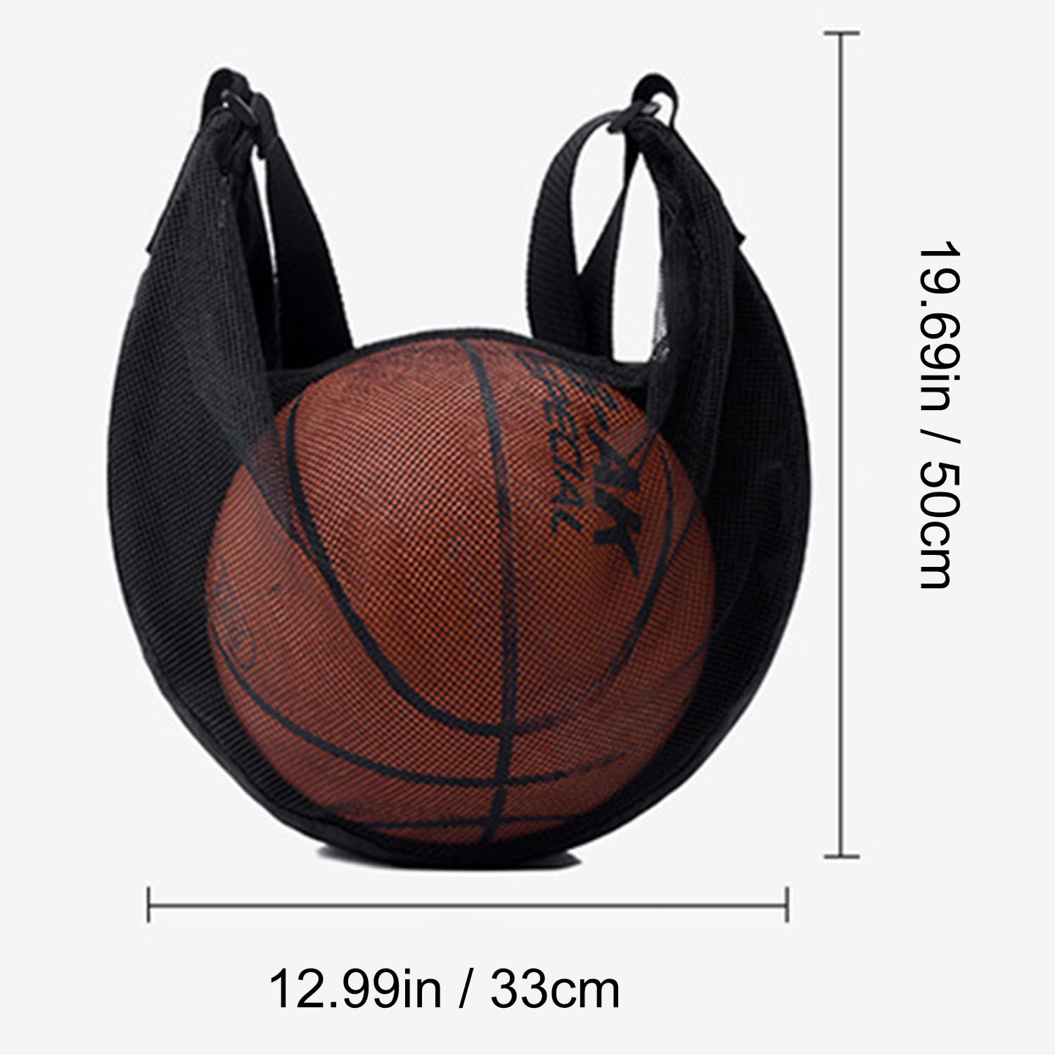 WUBAYI Sac à dos de basket-ball / sac de sport en maille filet avec mousqueton / sac de sport / sac de sport avec mousqueton / sac de transport de ballon de football / cerceaux - Accessoires de sport