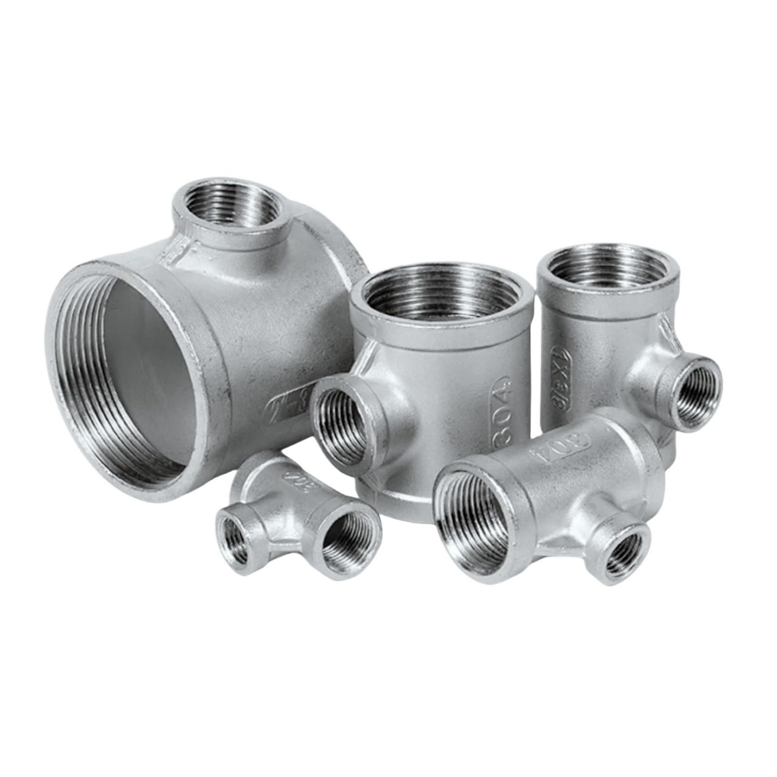 1/4 "1/2" 3/4 "1" BSP hembra rosca macho Tee reductor de acero inoxidable codo adaptador de junta a tope acoplador accesorios de plomería