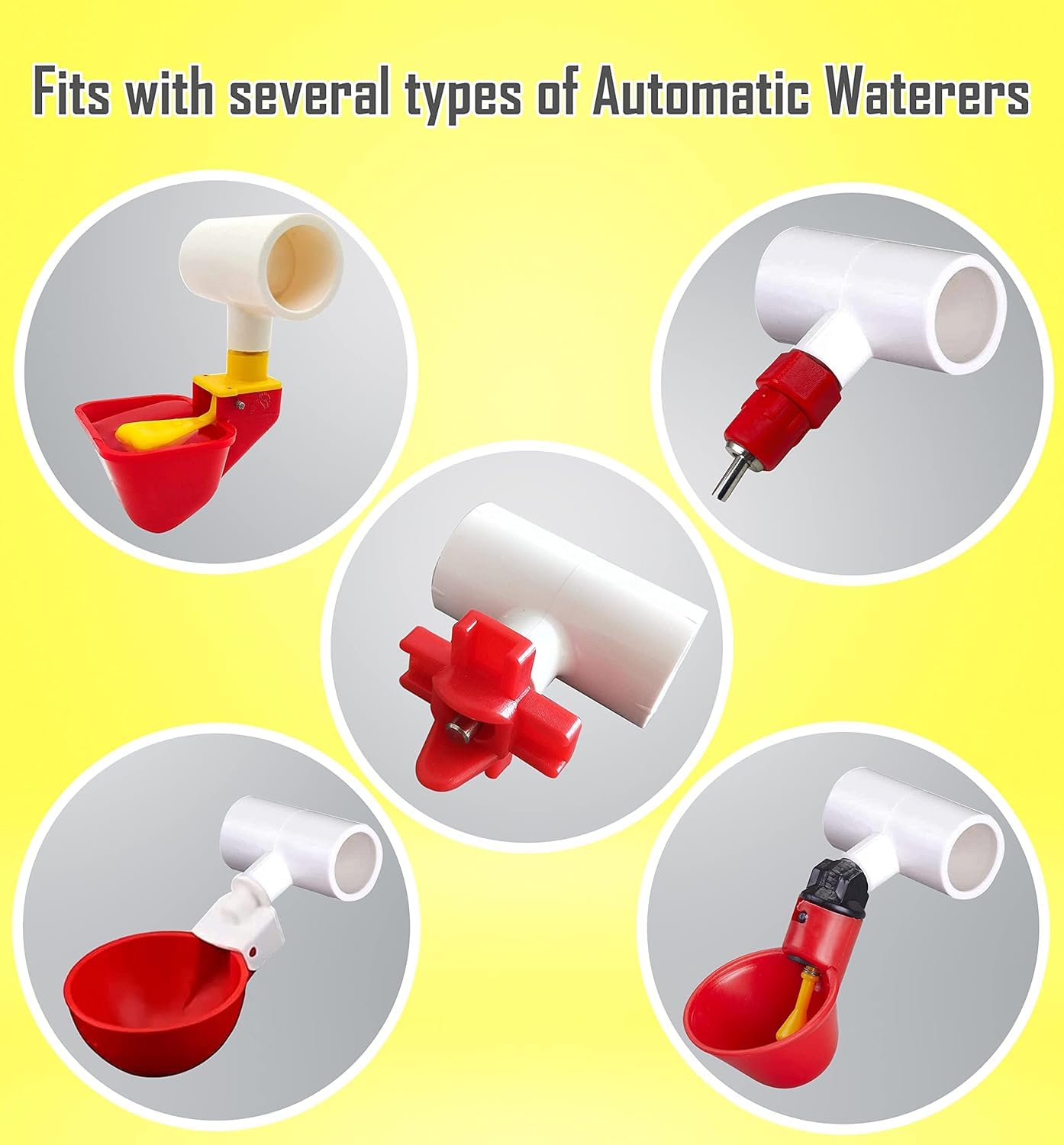 Set Chicken Waterer Cups, With Tee Fittings Chicken Waterer, Automatic - View #7