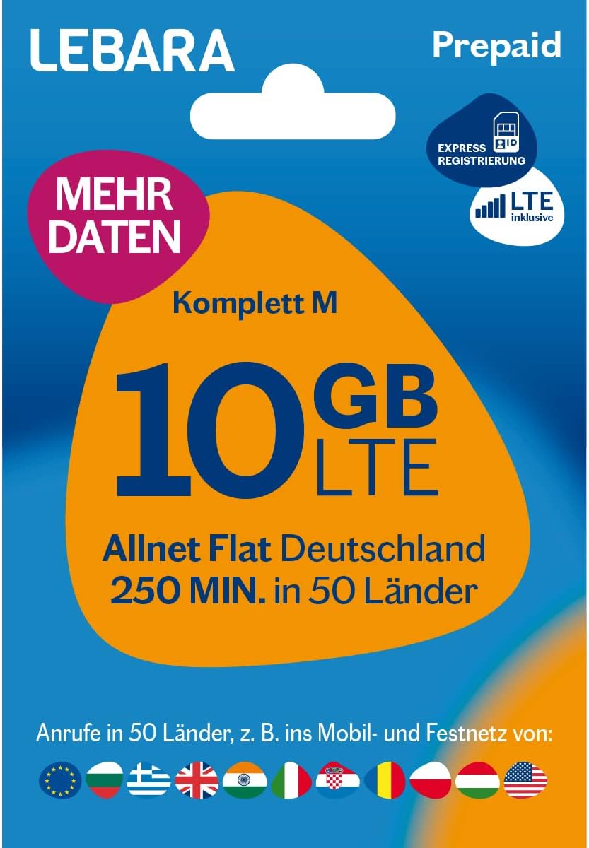 Lebara Mobile Pre-Paid SIM-Karte Komplett M