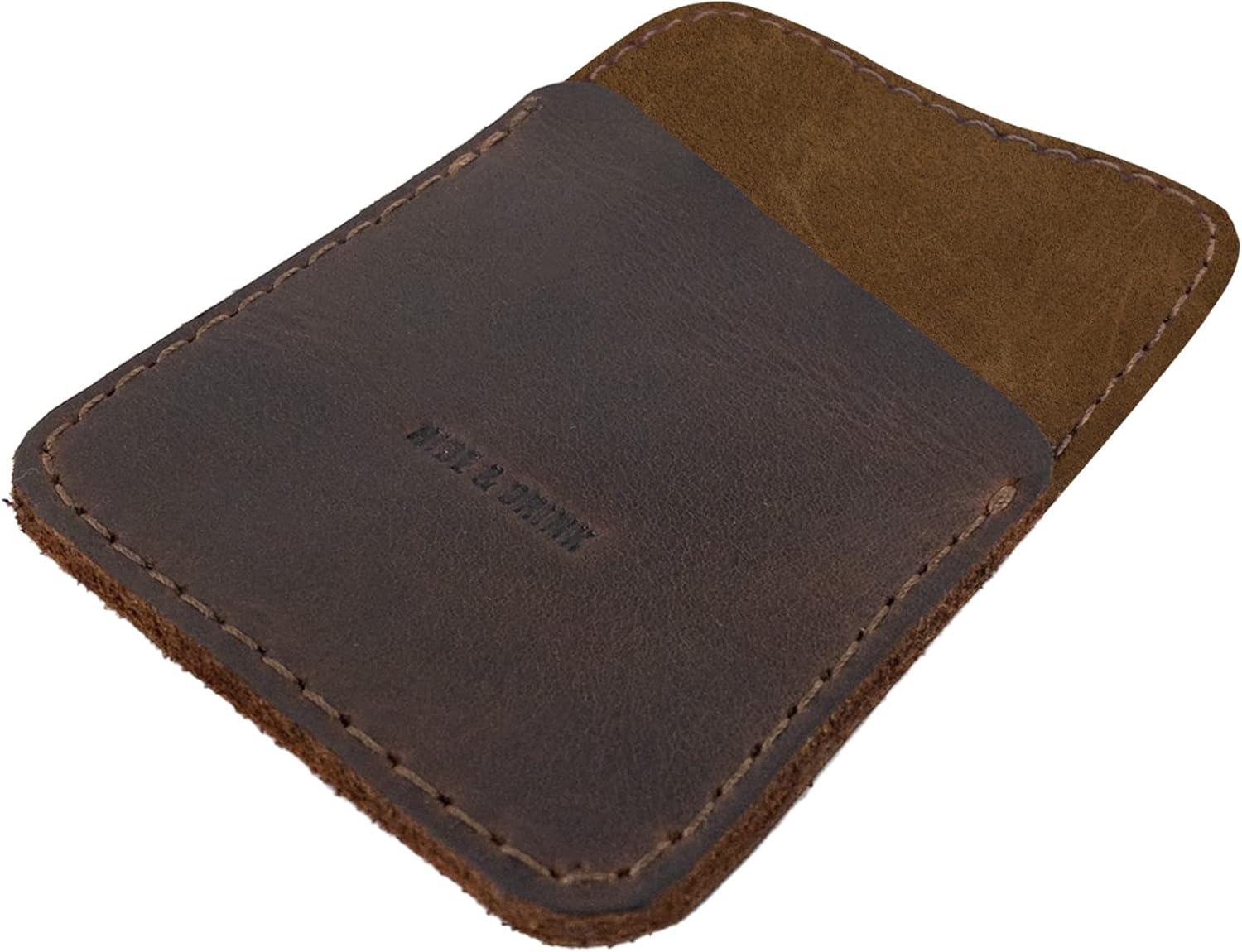 Hide & Drink, Leather Minimalist Card Holder, Holds Up to 4 Cards, Travel Organizer, Accessories, Handmade Includes 101 Year Warranty :: Bourbon Brown - Image 3