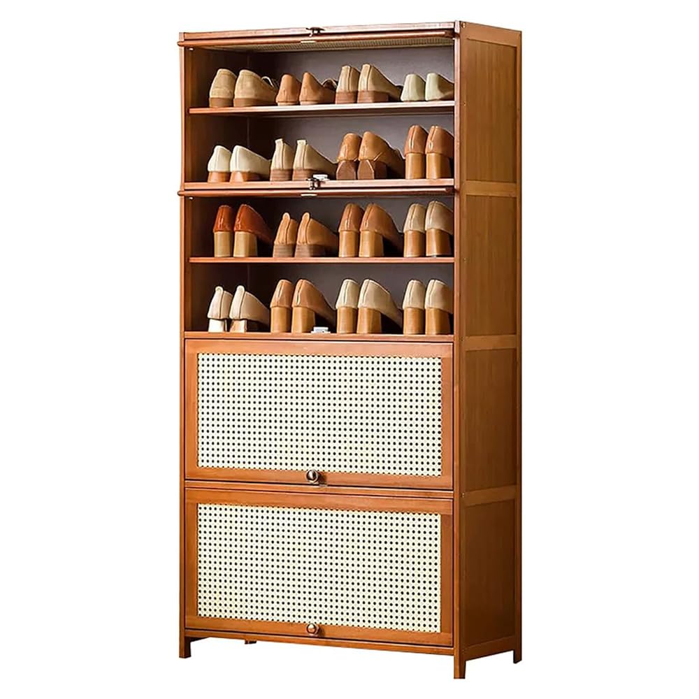 Rangement chaussures à portes rabattables pour couloir étroit et net